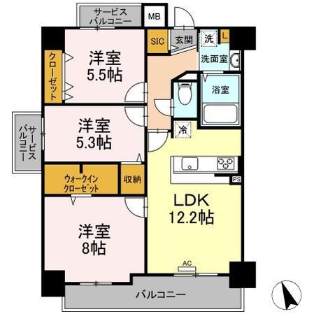 サンレジデンス小禄の物件間取画像